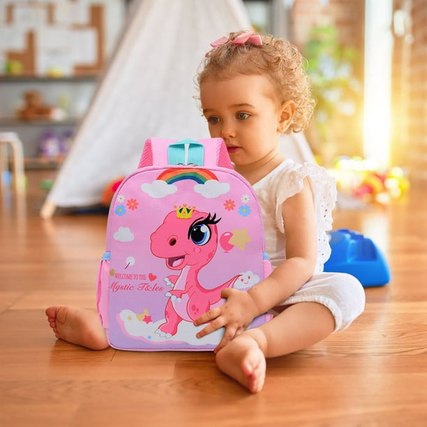 Mochila infantil ZJT250124203 | Bonita mochila escolar de lona con cremallera para niños en edad preescolar | Mochila ligera para guardería con correas ajustables para excursiones y uso informal