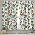 thumbnail image 2 of Ambesonne Mexican Valance & Curtain, Dead Sugar Skull Flowers, 55"x30", Multicolor, 2 of 7