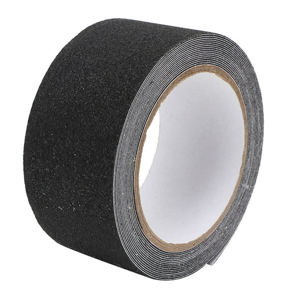 Cinta antideslizante de goma PEVA/PU para escalones de piso, tira de seguridad abrasiva antideslizante de 5 m (negra)