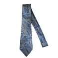 thumbnail image 2 of Men's 100% Silk Necktie By Bruno Piattelli Paisley Floral Fancy BP11 Blue Gray, 2 of 3