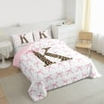 thumbnail image 3 of Castle Fairy Female Men Adults Personalized Initial Bowtie K Bedding Comforter Set 2pcs,Animal Cheetah Print Twin Comforter Sets Microfiber,Dreamy Princess Breathable Bedding Set, 3 of 8