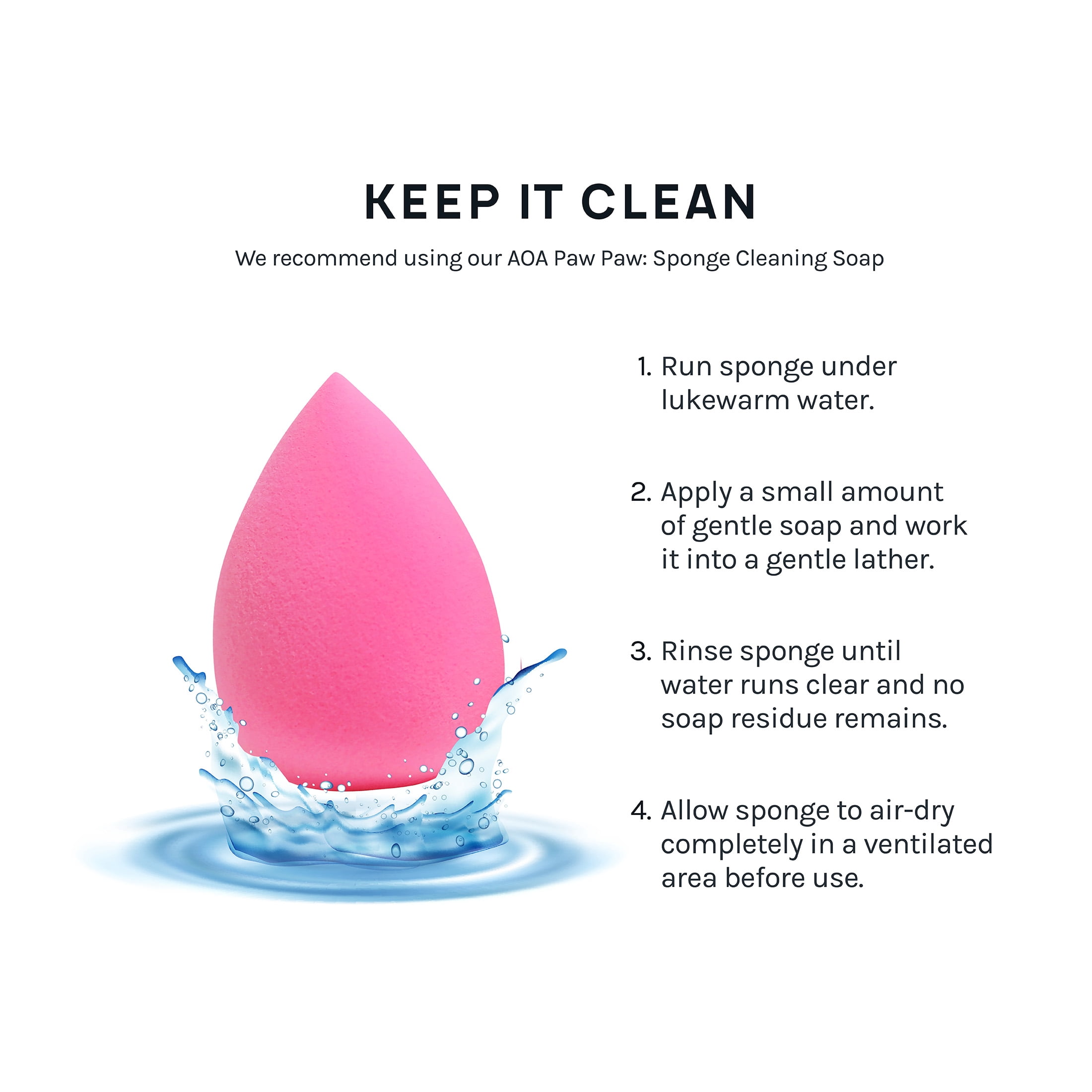 AOA Paw Paw Super Soft Wonder Blender Makeup Sponge 1 Count- Teardrop