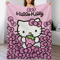 thumbnail image 4 of Pink Hello Kitty Flannel Blanket for Bed Sofa Car Living Room Bedroom, 4 of 9