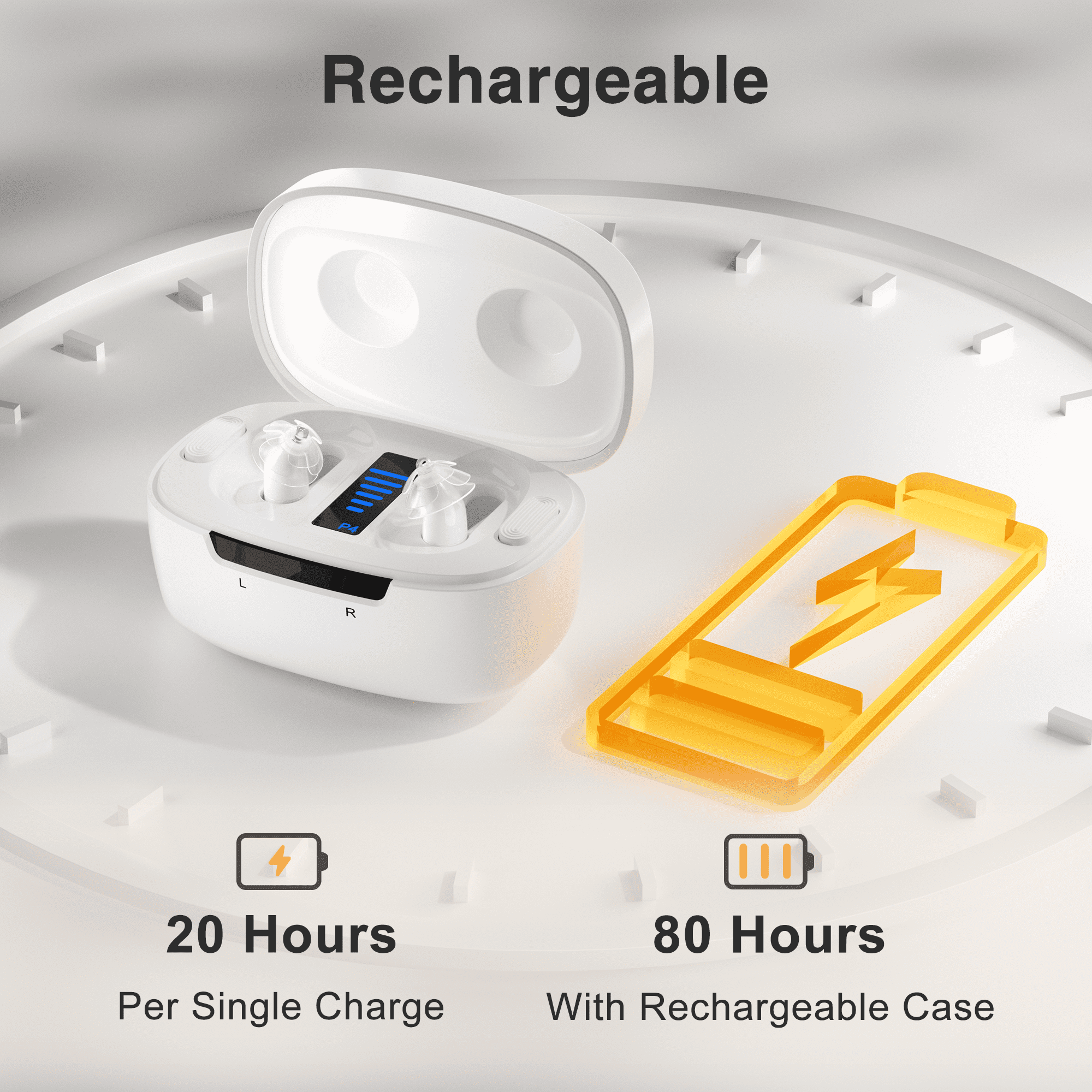 Ceretone Core One Pro Hearing Aids for Seniors Rechargeable with Intelligent Noise Reduction, Adults Hearing Amplifiers for Hearing Loss, Hearing Amplifiers with Magnetic Charging Case, Beige