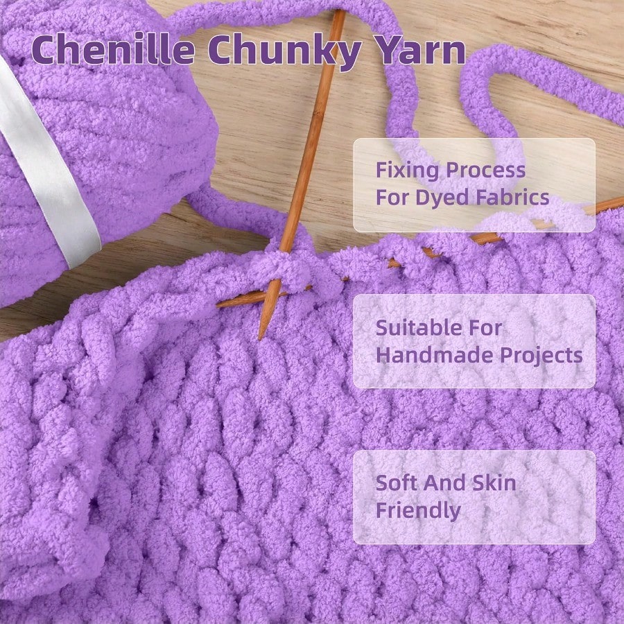 Chunky Yarn for Hand Knitting 8 Packs Chunky Chenille Yarn for Crocheting Bulky Thick Fluffy Yarns for Knitting er Bulky Blanket Yarns for Handcrafts 2045g 72oz 245 Yards (224m)