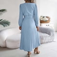 thumbnail image 4 of Wdgfv Ruffle Maxi Dress for Women, Pleated A Line Flowy, Business Casual, Holiday Modest Long Sleeve Smocked Spring, 4 of 6