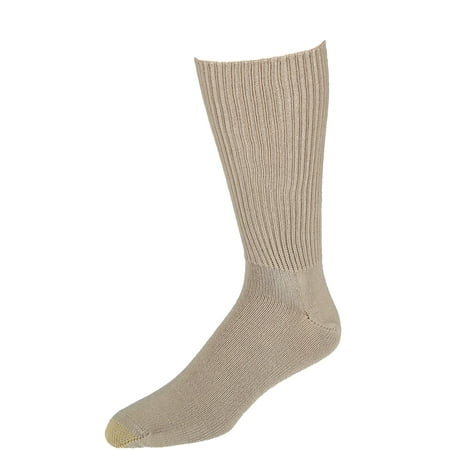 Men's Gold Toe 523S Fluffies 1x1 Rib Crew Socks - 3 Pack (Khaki/Brown ...