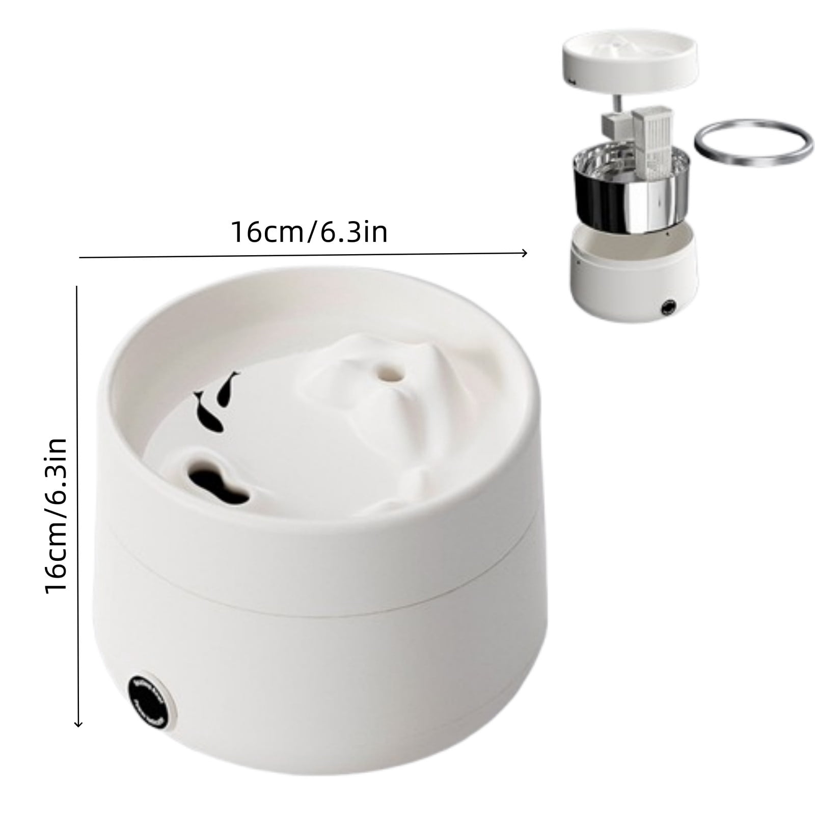 Heated Cat Water Fountain and Dog Water Dispenser, 2 in 1 Pet Food Dryer with Stainless Steel Bowl, Automatic Circulating Drinking Fountain, Adjustable Temperature Control, Easy Clean