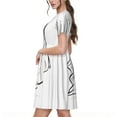 thumbnail image 2 of Disketp Cute Ghost Simple Drawing para Vestido de Manga Corta para Mujeres, Vestidos de Verano para Mujeres, Casual y Holgado para la Playa, 2 of 6