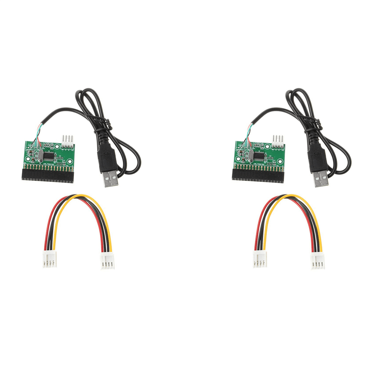 2X 1.44Mb 3.5Inch Floppy Drive Connector 34 Pin to USB Cable Adapter Pcb Board,USB Disk to Floppy Disk A,2 x Floppy Drive Connector 2 x cable,Green