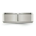 thumbnail image 3 of Chisel Stainless Steel Polished 8mm Ridged Edge Band, 3 of 7