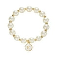 thumbnail image 1 of Imitación de perlas 26 alfabeto etiqueta pulsera de moda y versátil pulsera de cuentas de cordón elástico para las mujeres pulsera de cuentas para los seres queridos y (G L), 1 of 4