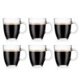 thumbnail image 1 of Bodum Juego de 6 Tazas de Café Bistro de Vidrio Templado de Pared Simple de 12 oz, Transparente, 1 of 5