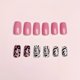 thumbnail image 2 of Juego de 24 pegatinas for uñas postizas removibles, a la moda, con estampado de leopardo rosa y rayas de longitud media, 2 of 4