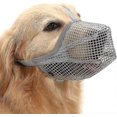 thumbnail image 1 of Bozal para perro, bozal para perro con máscara de malla con correas ajustables, evita morder, masticar y lamer, transpirable, 1 of 2