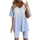 thumbnail image 1 of Blusas para las Mujeres Casual, Cuello en V de Manga Corta Impresa Superior Y Suelto Pantalones Cortos, Conjuntos de Moda de Verano, 1 of 4