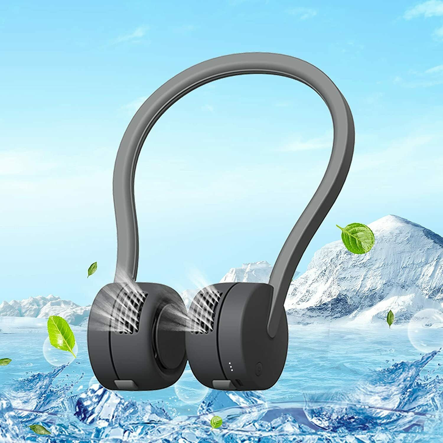 Portable Hanging Neck Fan USB Rechargeable Bladeless Personal Fan for Sports
