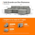 thumbnail image 2 of Sofá Seccional Modular Adapti 4 Plazas + Dos Otomanos | Gris Niebla, 2 of 8