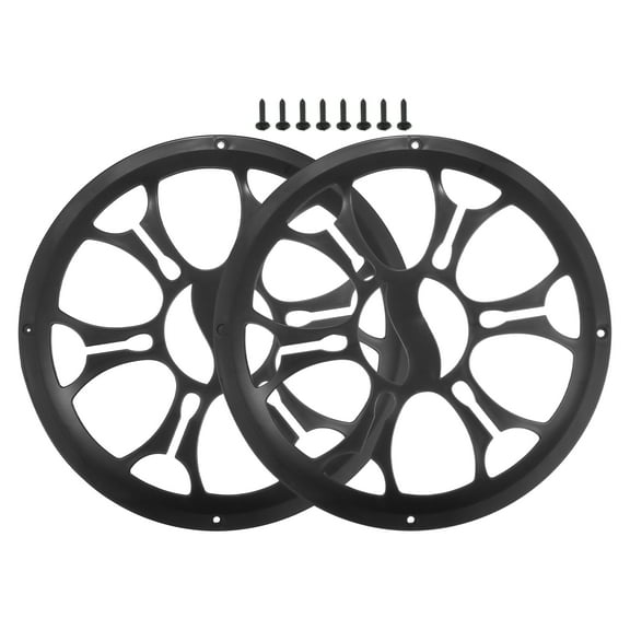 Unique Bargains 2 Pcs 10" Car Speaker Grills Cover Round 10 Inch Audio Subwoofer Protector with Screws ABS Black
