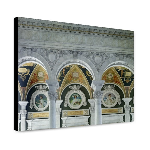 Canvas Print: Library of Congress, View Of Spring, Summer And Autumn Murals