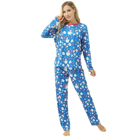 

vbnergoie Matching Family Christmas Pajamas Set Women Mommy Print Blouse Tops And Pants Xmas Family Pajamas Loungewear Sleepwear Family Pajama Pants Christmas Matching Pajamas for Family And Dog