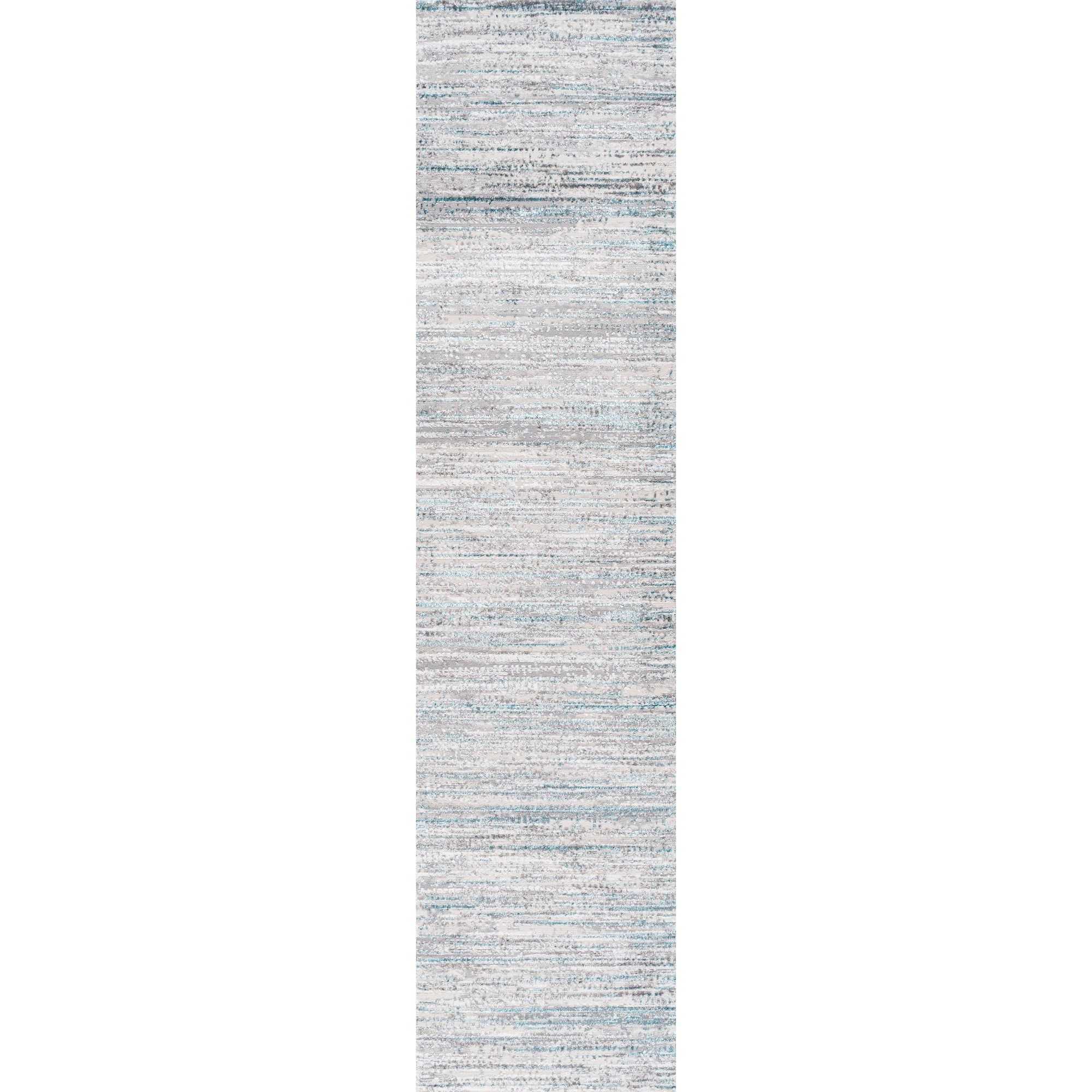 JONATHAN Y SILK ORCHID 2 x 10 Runner Rug, Loom Strie - Gray/Turquoise, SOR200B-210