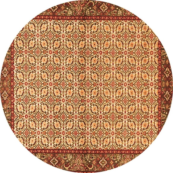 Ahgly Company Indoor Round Persian Orange Traditional Area Rugs, 7' Round