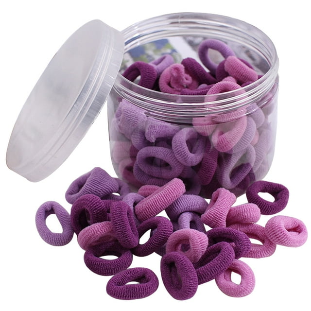100PCS Kids Ponytail Holders Solid Color Hair Ties Elastic Hair Bands with Box