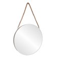 thumbnail image 1 of Espejo de pared de metal redondo de 17,75 pulgadas con suspensión de cuerda, color topo Benjara BM233914, 1 of 2