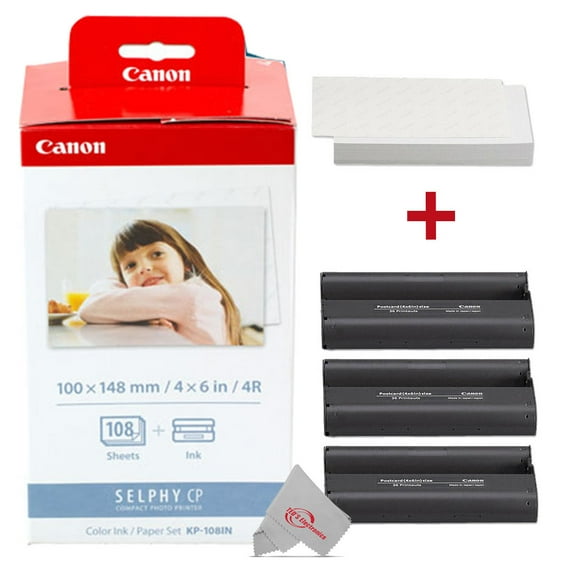 Canon KP-108IN Selphy Color Ink 4x6 Paper Set 3115B001 for SELPHY CP910 CP900