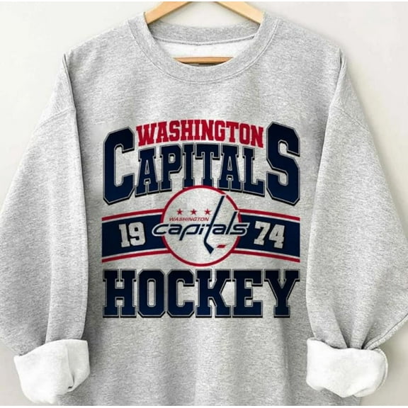 Vintage 90s Washington Hockey Sweatshirt, Retro Capitals Ice Hockey Team Crewneck, Washington Shirt, Washington hockey Fan