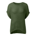 thumbnail image 5 of Womens t-shirts summer short sleeve sexy hollow out pullover tee tops stylish beach cover up comfortable knit tee wear outfits, 5 of 6