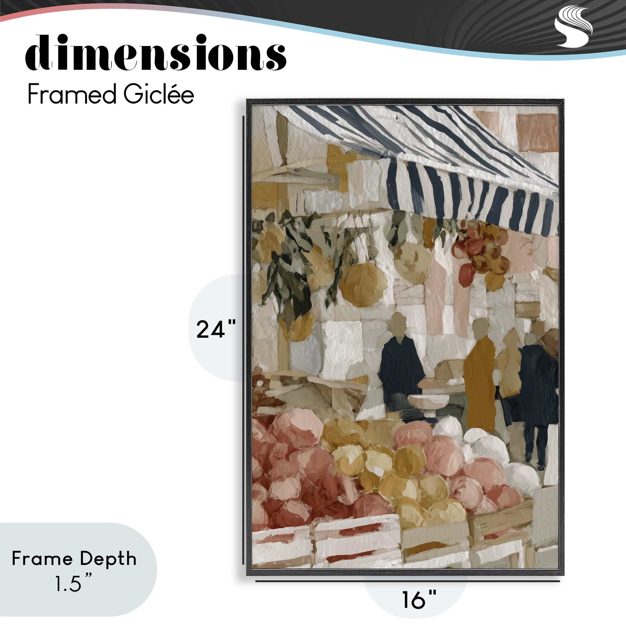 Stupell Industries Market Stall with Fresh Citrus Black Framed Giclee Art, design by Chromatic Storm Studio