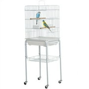 Alden Design 46.5" Metal Bird Cage with Wheels, White