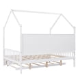 thumbnail image 6 of Bellemave Full House Bed with Trundle and Storage Shelves, Playhouse Bed Frame, Teens, Montessori Bed (White), 6 of 13