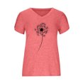 thumbnail image 4 of Posijego Women's Petal Sleeve Tops Graphic Tees Shirt for Women V Neck Short Sleeve T Shirts Summer Tunics, 4 of 5