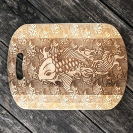 Koi Fish Cutting Board 14''x9.5''x.5'' Bamboo Koi Fish Cutting Board 14''x9.5''x.5'' Bamboo