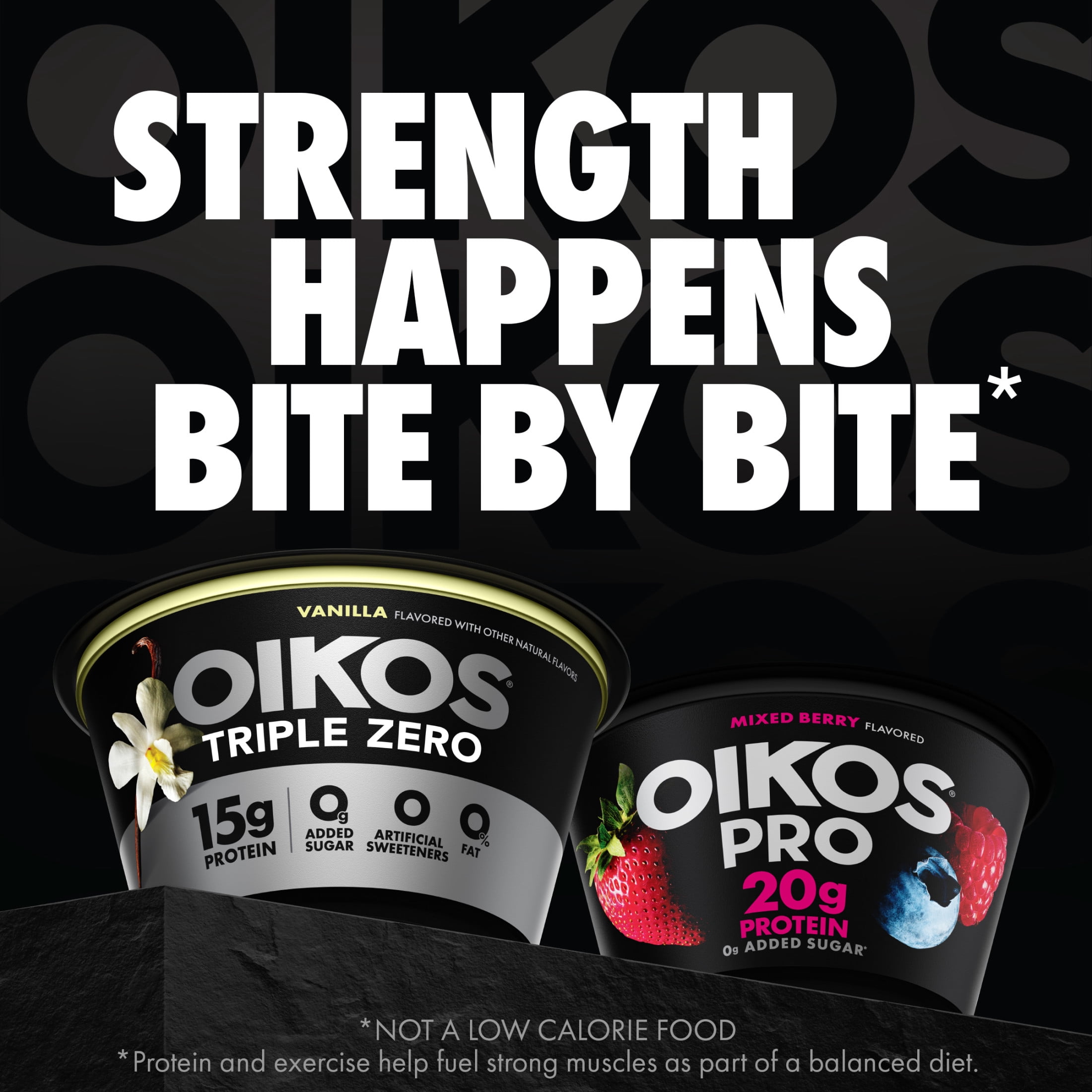 Oikos Triple Zero 15g Protein Vanilla Greek Yogurt, 90 Calories, 0g Added Sugar and 0 Artificial Sweeteners, Nonfat Yogurt Pack, Great for Office Snacks, 5.3 oz Cups, 4 Count