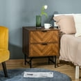 thumbnail image 2 of HOMCOM Bedside Table, Nightstand for Bedroom, End Side Table, Walnut Brown, 2 of 10