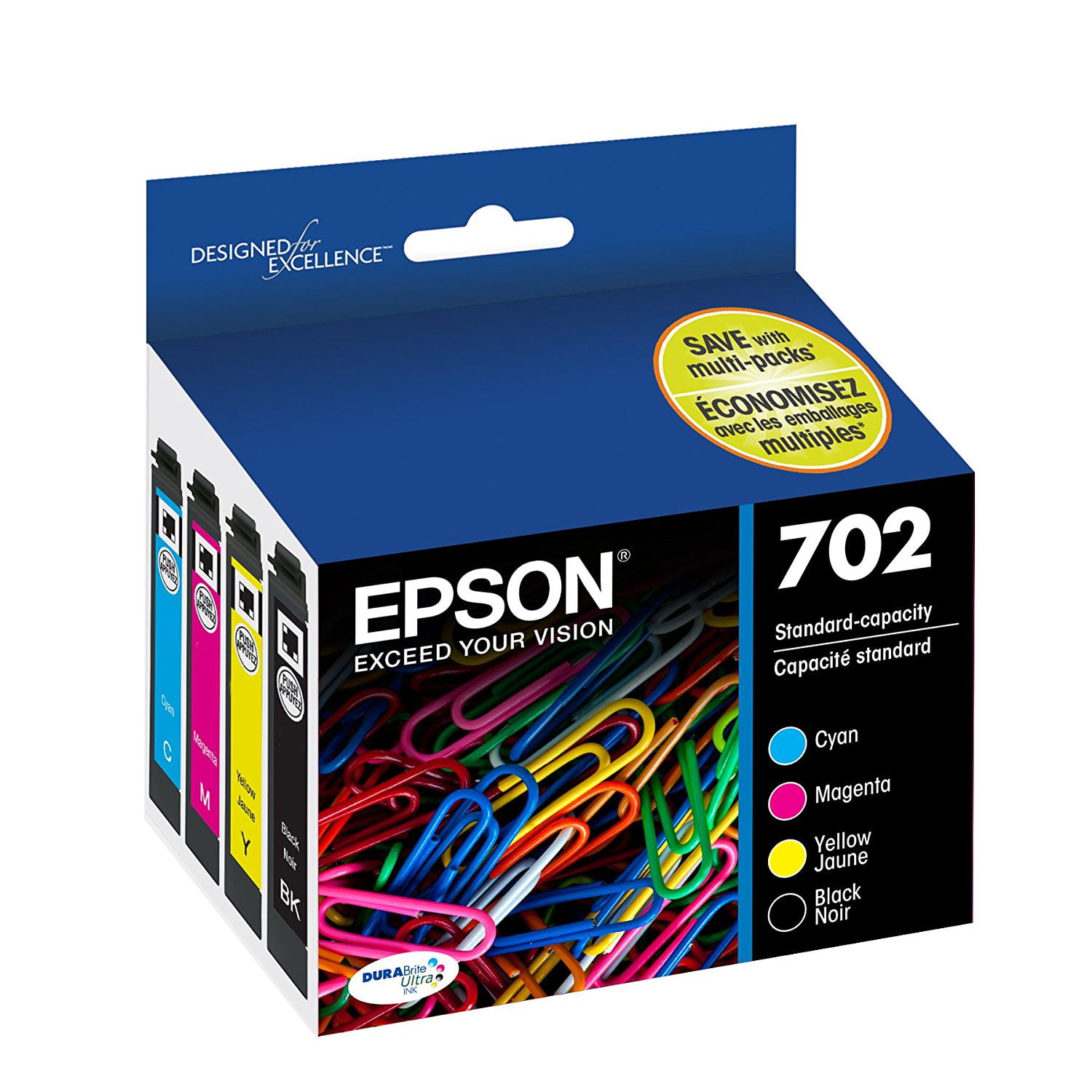 Epson 702 Standard-capacity Black/Color Combo Pack Ink Cartridge for WF