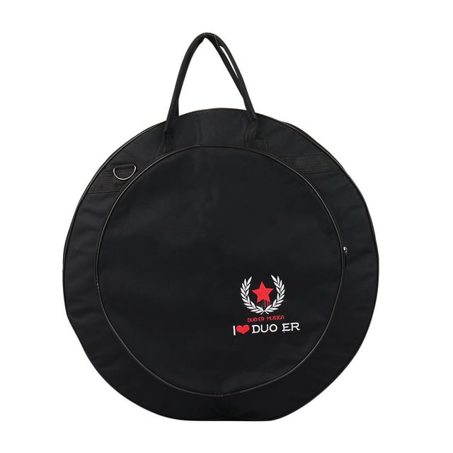 Cymbal Gig Bag Black with Double Pockets Shoulder Strap 10mm -Collision Interlayer Percussion Instrument Accessories