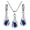 Blue, variant on Silver Drop Jewelry Set for Women Cubic Zircon Teardrop Dangle Earrings And Necklace Set for Wedding Bridal Accessories