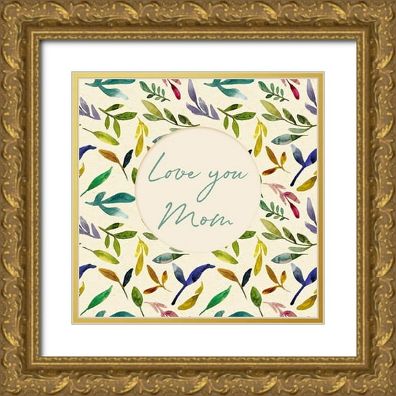 Sommers, Mindy 20x20 Gold Ornate Wood Framed with Double Matting Museum Art Print Titled - Love You Mom