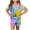 Yellow, variant on vdgthytj Toddler Girls Summer Clothes Kids Tie Dye Short Sleeve Top Shirts and Drawstring Shorts 2PCS Outfits Sets