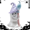 thumbnail image 4 of Ghost Sculpture, Cute Halloween Statue Ornaments, Holding Pumpkin Broom Halloween Ghost Figurines, Home Decor Accent for Bookshelf, Terrace, Bedroom, Tabletop, 4 of 9