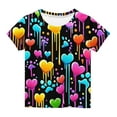 thumbnail image 4 of AUNVITO Unisex Kids Casual Dog Paw Print Round Neck Short Sleeve T-Shirt Summer Graphic Tee Playful Style, 4 of 7