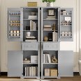 thumbnail image 2 of Tall Storage Cabinet with 4 Doors, Adjustable Shelves, Door Racks, Freestanding Organizer for Bathroom, Office, or Home Use in Grey Finish, 2 of 9