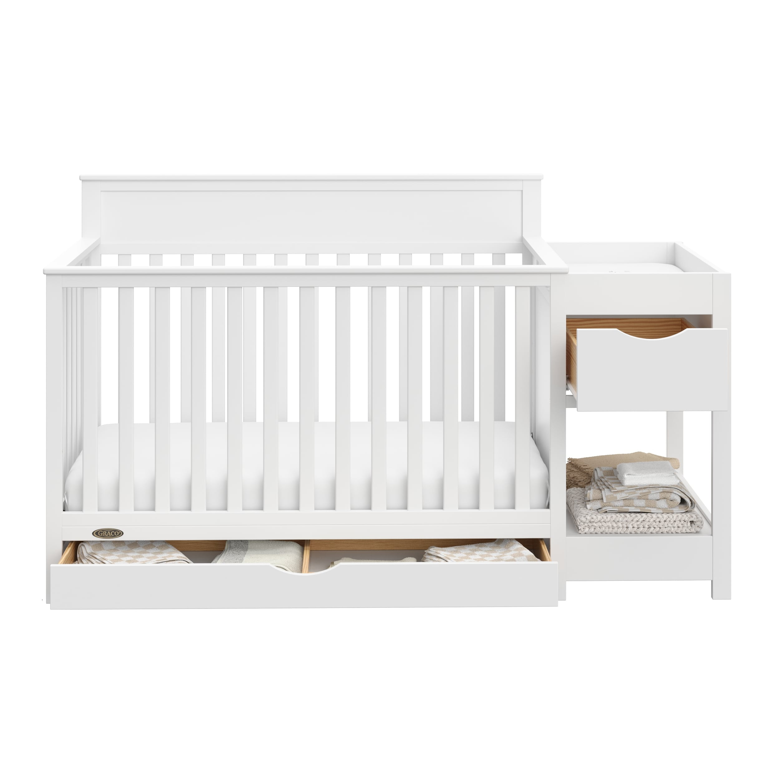 Graco Shiloh Convertible Baby Crib and Changer, White