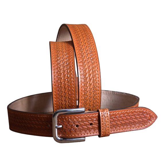 HILASON Western Genuine Leather Belt for Men Women Cowboy Cowgirl Handmade Unisex Heavy Duty Basketweave Belt for Jeans