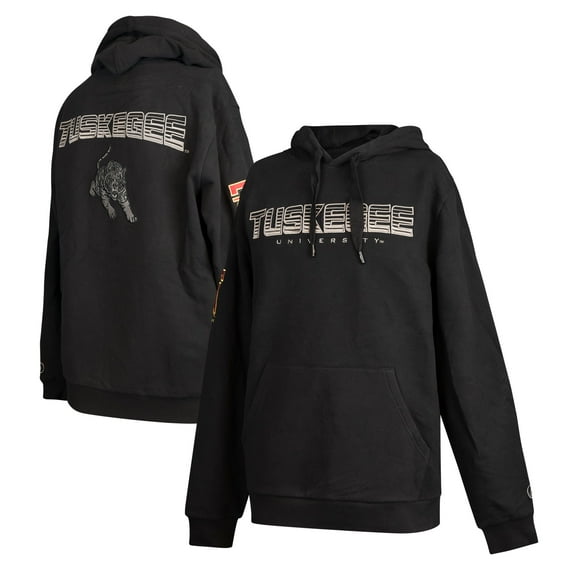 Men's FISLL Black Tuskegee Golden Tigers Puff Print Sliced Pullover Hoodie